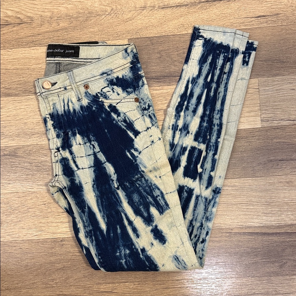 Trendy Blue Tie-Dye Skinny Jeans size 26